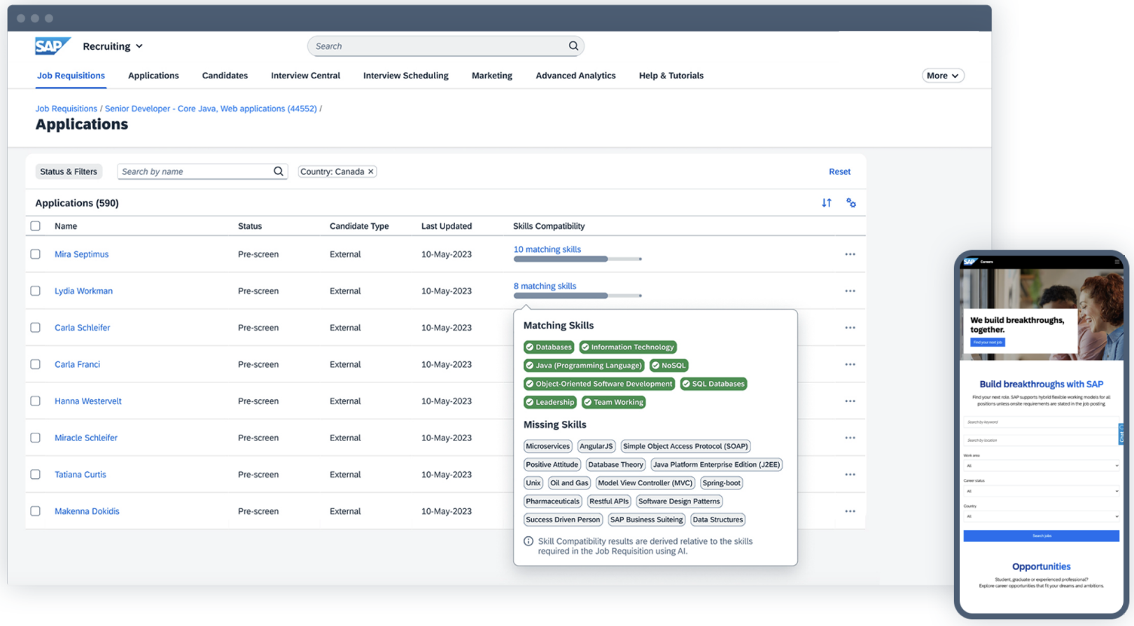 SAP Successfactors Recruiting with SAP AI