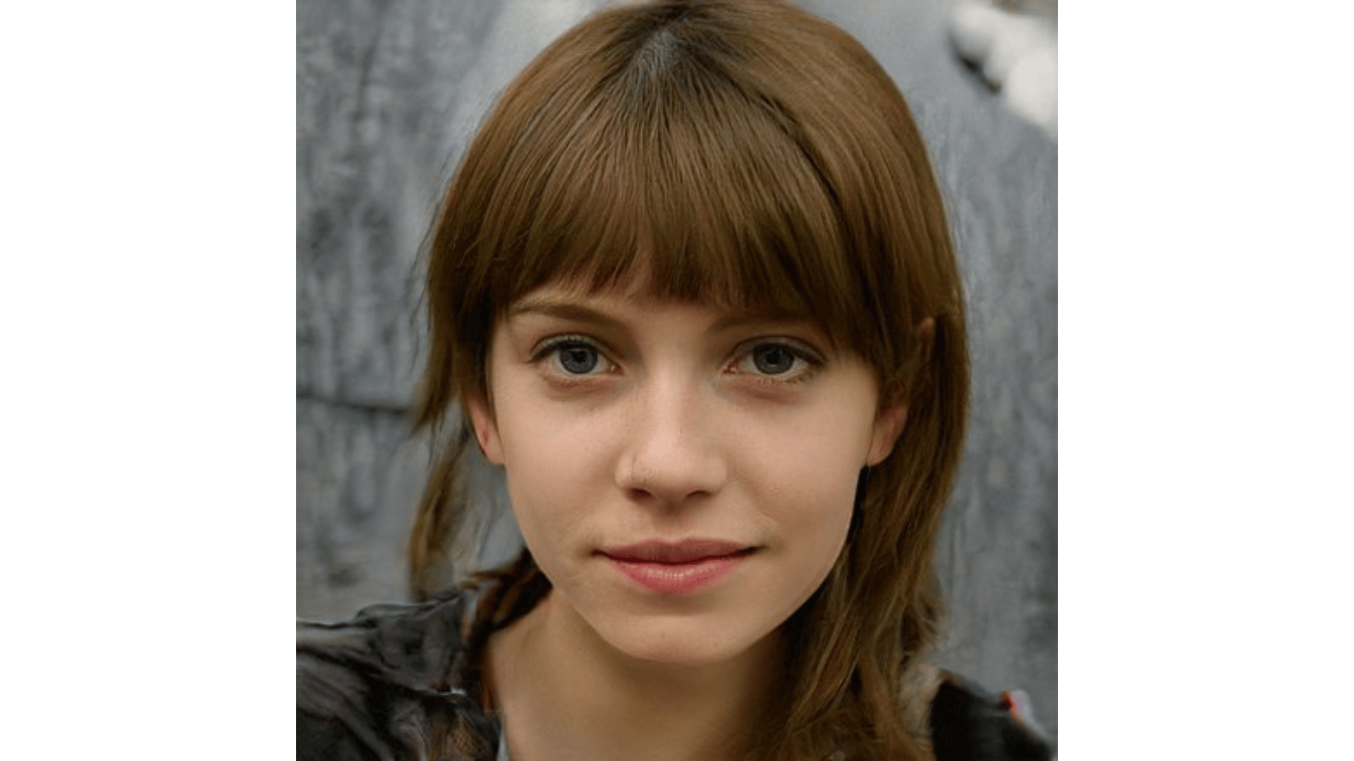 An image generated using StyleGAN that looks like a portrait of a young woman. Generated by an artificial neural network based on an analysis of a large number of photographs.