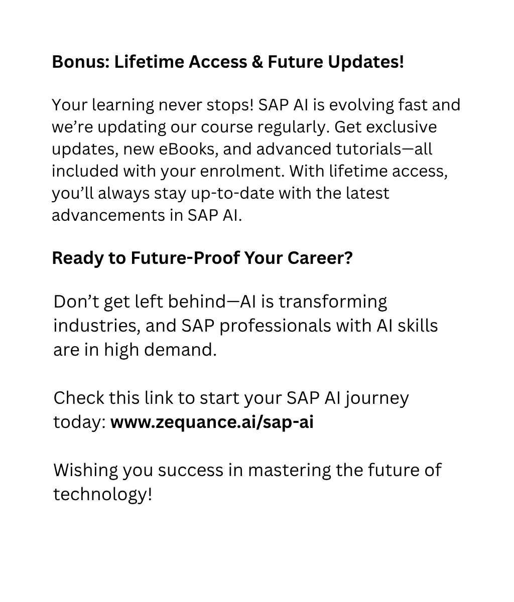 SAP AI Masterclass online training course for SAP professionals