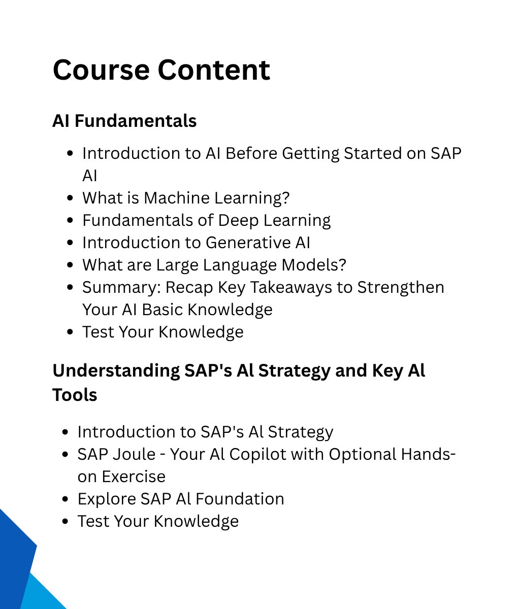 Comprehensive SAP AI Masterclass – AI training for SAP ecosystem