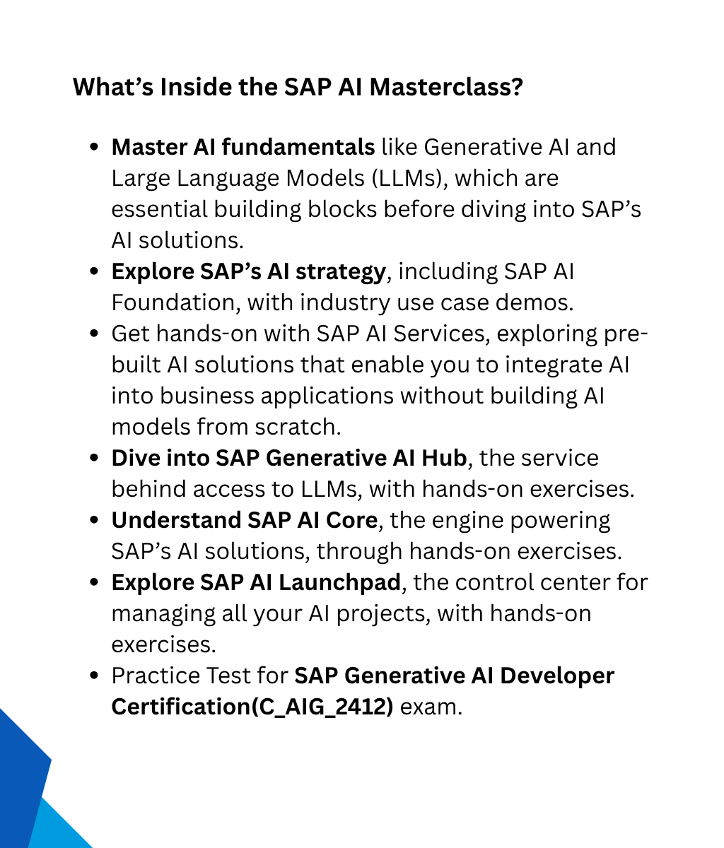 Master SAP AI fundamentals and use cases – SAP AI Masterclass