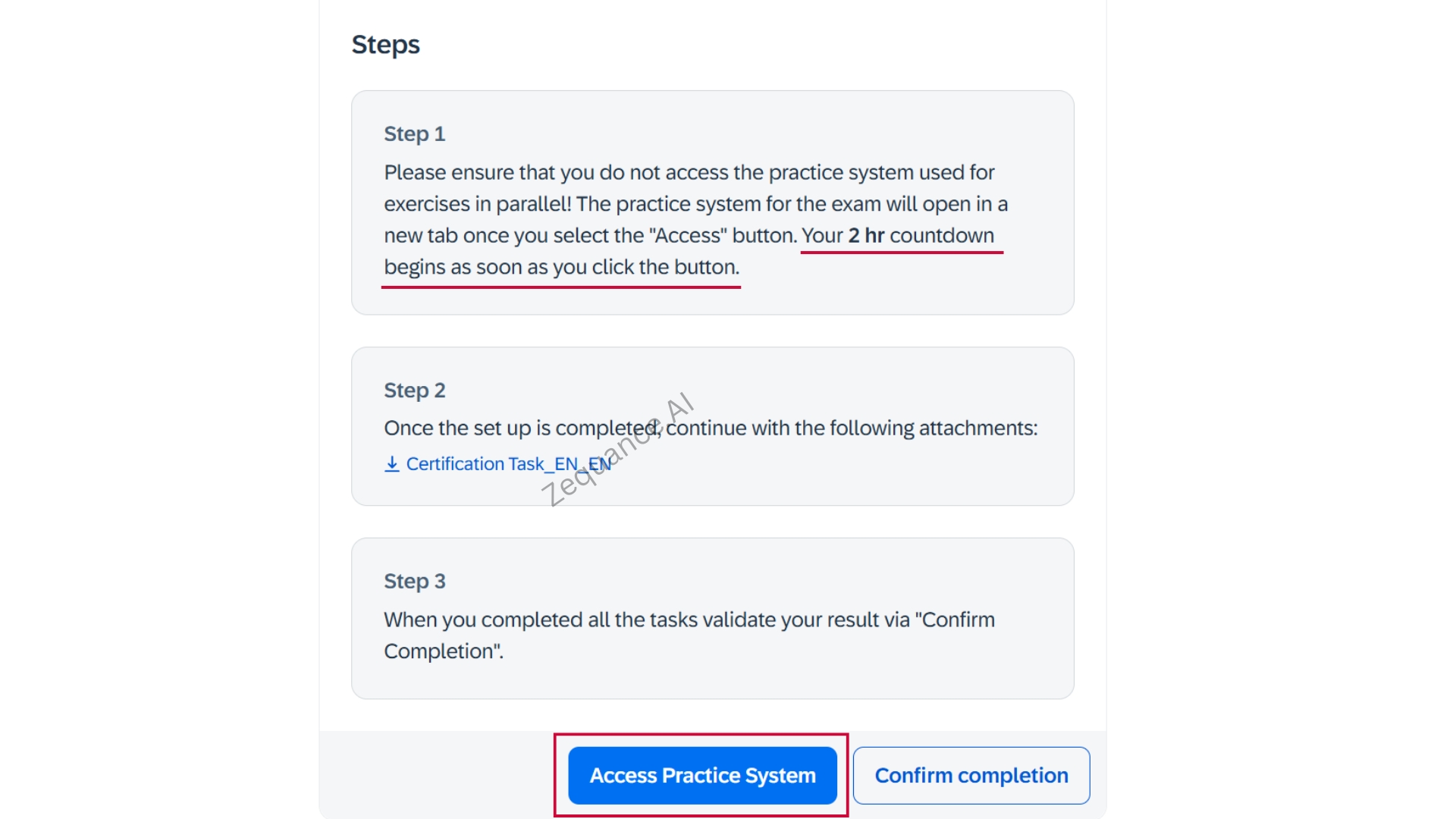 SAP AI Certification Timer